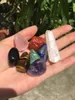 7 Chakra Stone onregelmatig gevormde getumelde stenen mengsel Amethist met helder rots kristalkwarts Punt Mediation Chakra Stone Healing8580571