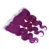 前の閉鎖体の波の波状の純紫の13x4のフルレースの前の正面の正面の正面の前の前の前の紫色の13x4のフルレースの正面の正面の前の前の紫色の紫色の髪の織り