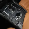 2017-18 För Alfa Romeo Giulia Stelvio Tillbehör Bil Central Gear Panel Cover Shift Decoration Carbon Fiber Style Trim Sticker