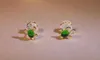 925 Sterling Silver Chic Retro Turtle Lovely Emerald Tortoise Animal Ear Studs örhängen Kvinnor och flickor Gift8920662