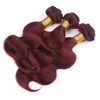 # 99J Vino rosso malese onda del corpo Bundle di capelli umani offerte 3 pezzi con frontali 4 pezzi lotto Borgogna 13x4 chiusura frontale in pizzo pieno con intrecci