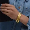 Wando 2 teile / los Öffnbare Dubai Gold Armreifen Breite Frauen Gold Armbänder Afrikanische europäische Äthiopien Mädchen Schmuck Braut Geschenk WB85
