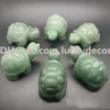 10 sztuk Lucky Protection Amulet Sea Turtle Figurine Natural Green Aventurine Carved Gemstone Healing Pocket Tortoise Statua 1.5 "/ 2" Wystrój pokoju