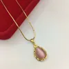 Egyptian Ankh of Life Bling Rhinestone pink Pendant necklace With gold plated chain Necklace for Women Fashion Jewelry1084494
