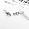 Litera B autentyczne 925 srebro biżuteria kryształ A-Z wisiorek w kształcie litery Charms pasuje do Pandora oryginalna bransoletka naszyjnik791314CZ