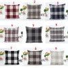 Federa classica a reticolo grande Plaid decorativo per la casa in lino naturale Fodera per cuscino Fodera per cuscino per ufficio letto soggiorno 45 * 45 cm 9 colori C5293