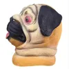 Niedliche Mops-Hundekopf-Latexmaske, Vollgesichtsmaske für Erwachsene, atmungsaktiv, für Halloween, Maskerade, Kostümparty, Cosplay, lustige Maske