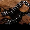 Vintage negro pulsera de acero inoxidable hombres moda nueva cadena de motorista enlace hombres pulseras brazaletes 2018 regalos de joyería masculina