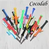 Dab Straw Rigs pipa per nettare in silicone portatile Pipa per fumo Pipa per fumo con punte per unghie in titanio da 10 mm chiodi al quarzo termico