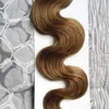 Fita de onda corporal brasileira em extensões de cabelo humano 40 peças 7a 100g fita em extensão remy cabelo duplo face cabelo cabelo