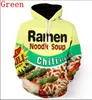 Commercio all'ingrosso - New Fashion Donna / Uomo Ramen Noodle Soup Divertente stampa 3D Casual Felpa con cappuccio Abbigliamento su misura Taglie forti CLM036