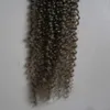 kinky 곱슬 1b ombre 그레이 머리 직조 10-28inch 1 번들 100 % 인간의 머리카락 비 레미 그레이 컬러 무료 배송