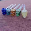 Wholesale DHL Free Colorful Straight TubeGlass Smoking Pipes 5 Inches Glass Spoon Pipes Mini Skull Pyrex Oil Burner Pipes Smoking Tool SW22