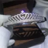 Vecalon femme couronne Bracelet pavé réglage 5A Zircon Cz or blanc rempli Bracelet de mariage pour les femmes mariée mère bijoux