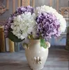 Künstlicher Hortensien-Blütenkopf, gefälschte Seide, einzelne, echte Hortensien, 14 Farben, Hochzeits-Mittelstücke, Zuhause, Party, dekorative Blumen