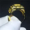 Hiphop – bague pour hommes, or jaune, rempli de pavé, réglage 4A, zircon cz, bandes de mariage, bijoux pour hommes, taille 6-13