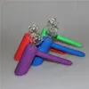 Colorful Silicone Hammer pipe hookah With 18mm Joint Glass Bowls Honeycomb Dab Rig Smoking Water Pipes