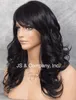 Black Wavy Wavy Feminina Sintética Luz Cos Hair Wigs