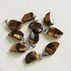 Partihandel Mixed Natural Stone Graverade Löv Leaf Shape Bead Pendants Charms Perfekt passform Armband Örhängen Pendants Gratis frakt