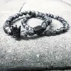 2 sztuk / zestaw Mężczyźni Kobieta Koralik Bransoletka Korona Charm Bangle Natural Koraliki Buddha Bransoletka dla kobiet i Męskie Pulseras Masculina