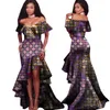 2019 nouveau automne africain Tribal National impression Slash cou Sexy longues robes pour les femmes afrique Bazin Riche Maix robes WY2248