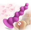 Druvform design silikon dildo penis gspot stimulera anal plugin dislocation pärlor anus anus sex leksaker 2 färger för vuxna män wom8412676