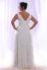 Cheap Full Lace Plus Size Wedding Dresses With Removable Long Sleeves Deep v Neck Bridal Gowns Floor Length Wedding Dress Customized Size