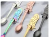 Roestvrijstalen zeemeermin koffie lepel Dessertspoon Food Grade Ice Spoon Candy theelepeltje Keuken Levert Servies C478