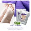 Aloe vera lavanda pé máscara pés esfoliando hidratante pele peeling seco inoperante removedor de pele de pele cuidado ferramentas de beleza 1lot = 1box = 2Pairs