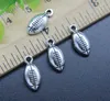 100st Mini Rugby Football Alloy Charms Hängsmycke Retro Smycken Göra DIY Keychain Ancient Silver Pendant för armband Örhängen 15 * 7mm