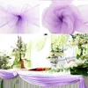 친환경 1 세트 50pcs Organza Chair Sashes Bow Cover 5m *1.35m Sheer Organza Swag 직물 결혼식 이벤트 파티 장식