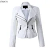 vestes en cuir blanc dames