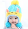 winter warm Cartoon animal cat hat for baby boy girl knitting crochet infant beanie Soft Toddler caps kids head warmer wholesale