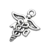 Ganze antike Silberfarbe Legierung DA medizinischer Charme Beruf Caduceus Charm 50pcs 1822 mm AAC15386307955