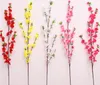 115 cm 200 pcs Cerisier Artificiel Printemps Prune Fleur De Pêche Branche Soie Fleur Arbre Pour La Décoration De Fête De Mariage blanc rouge jaune rose 5 couleur