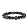 2018 nieuwe mode 10pc / set kroon kralen armband charm handgemaakte sieraden voor mannen vrouwen 8mm multi-section zwarte onyx stenen kralen