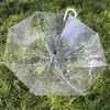 New Wedding Favor Colorful Clear PVC Umbrella Long Handle Rain Sun Umbrella See Through Umbrella 2022