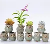 320st Lovely Durable Garden Pot Andningsbara Animal Owl Keramik Blomkott Anti Wear Corrosion Resistant Mini Planters Porsable