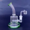 Hot Selling 6 Inch Mini Dab Rig Colorful Thick Glass Bongs Hookahs Inline Perc Water Pipes 14mm Joint Oil Rigs Small Bong With 4mm Quartz Banger