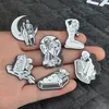 Europese stijl creatieve broche schedel en schoonheid tassen jeans kraag broches pins sieraden accessoires sieraden bevindingen gemengde orde