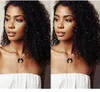 Kinky Krullend Maleisisch Human Hair Lace Front Pruik voor Dames Curl 360 Frontale Pruiken Pre Geplukt 130% Density Diva1