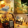 DIY Dollhouse Minyatür Bebek Evi DIY Kabin Mobilya ile Sunligh Çocuk Yetişkin Modeli Yapı Kitleri Dollhouse