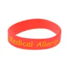 100PCS Alert Medical Allergy Silicone Bracelet Children Size Great For Daily Reminder By Wear this Jewelry