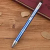 500pcs metal press ballpoint pen Black blue Ink advertising pen custom printed logo Stationery Business office signing gift