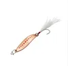 Yapada Spoon 012 Ny Leech 2G-3G-5G Multicolor Enkelkrok + Fjäder 33mm-38mm-45mm 6piece / Lot Metal Small Spoon Fiske Lures