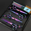 with retail packing Freelander 6.0 inch 4CR 62HRC hair Cutting/thinning scissors kit rainbow/purple hair scissors set drop shipping