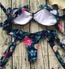 Sexig brasiliansk bikini set badkläder kvinnor baddräkt baddräkt cami palm blad tryck biquini baddräkt maillot de bain