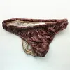Mens T-back Thongs Swim Underwear G8404 Classic Pailey Contoured pouch Printed nylon spandex
