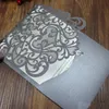 Crystal Wedding Invitation Country Silver Grey Wedding Engagement Invitations Flower Laser Cutting Design Multi Colors9833202