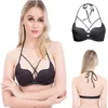 2018 Novas Mulheres Sexy Push Up Sutiã Halter Underwear Intima Low Cut Bralette Cruz Cintas Bowknot Sutiãs Sem Costura